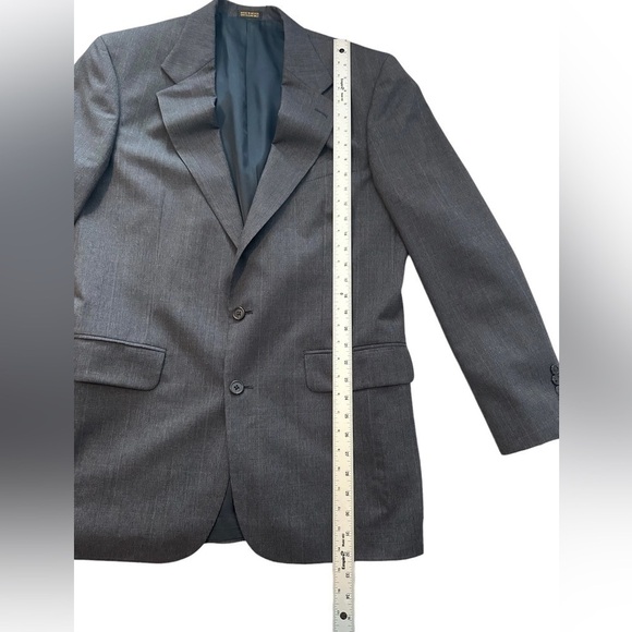 *CLEARANCE* Cricketeer gray windowpane men’s 2-button suit jacket 44R 34W - Picture 13 of 15